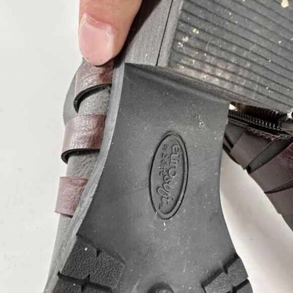 EuroSoft Phoebe Faux Leather Buckle Accent Boot Bootie Size 7 Gray & Brown - Picture 7 of 10